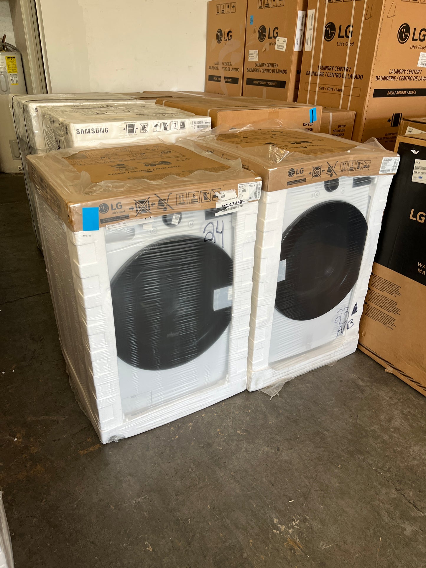 LG 4.5 cu ft Washer and 7.4 cu ft Electric Dryer